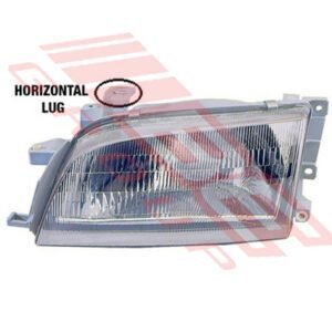 Toyota Corona St190/191 1992-96 Plastic Headlamp - Lefthand - Import Single Bulb - Horizontal Lugs