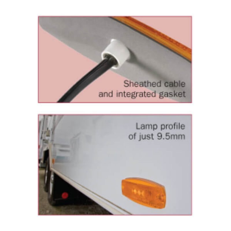 Narva 91704 9-33V White LED Front End Outline Marker Lamp w/ Retro Reflector & 0.5M Cable Narva 91704 9-33V White LED Front End Outline Marker Lamp w/ Retro Reflector & 0.5M Cable