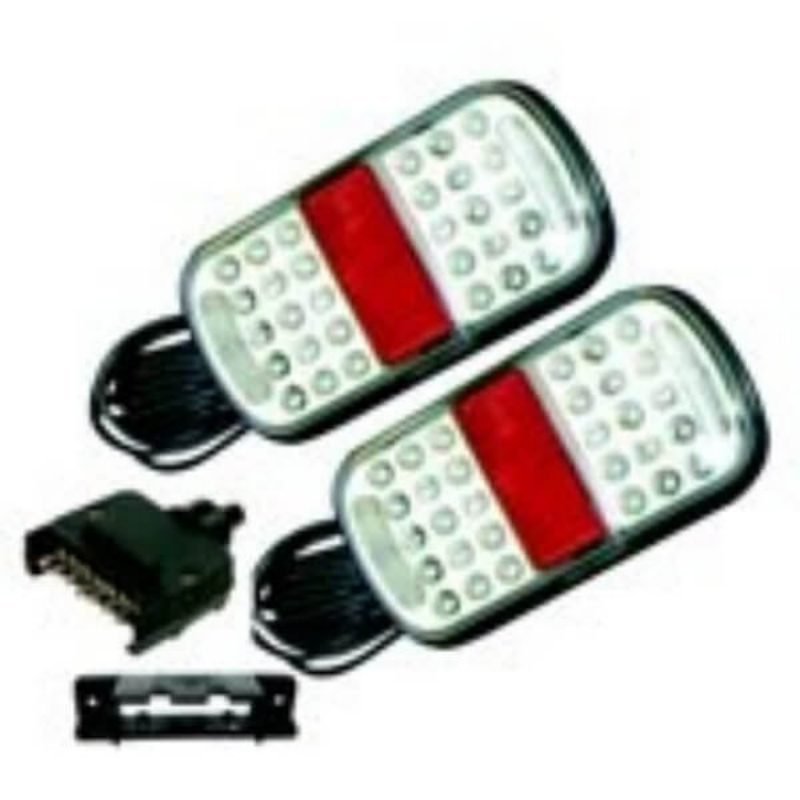Cm Trailers 370 Lighting Kit-Stop/Tail/Indicator Reflector/Number Plate 10/30V 9M Leads Plug & Holder