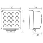 Trailequip Txl9530 16 Led 48W Work Lamp 30 Narrow Flood Beam With Emi