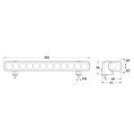 "Hella 350mm 9-33V LED Driving Light Bar with Plastic Bracket - Enhance Your Driving Experience!"