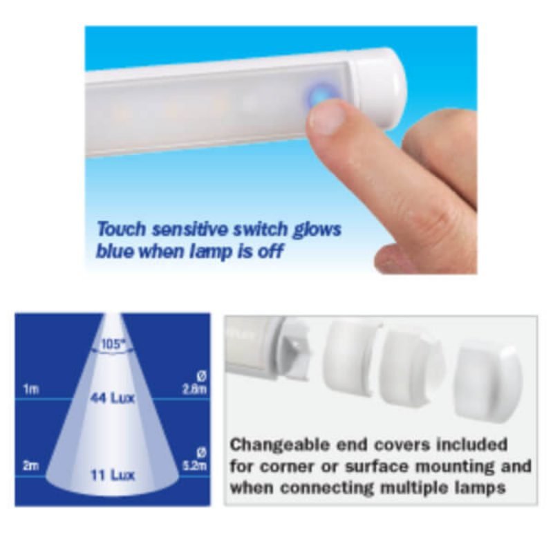 "Narva 12V LED 300mm Lamp with Touch Control - Brighten Up Your Home!"