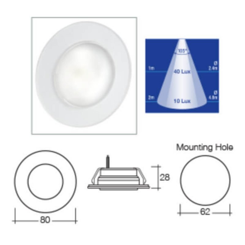"Narva LED Round Recessed Interior Light - 9-33V Mount for Maximum Visibility"