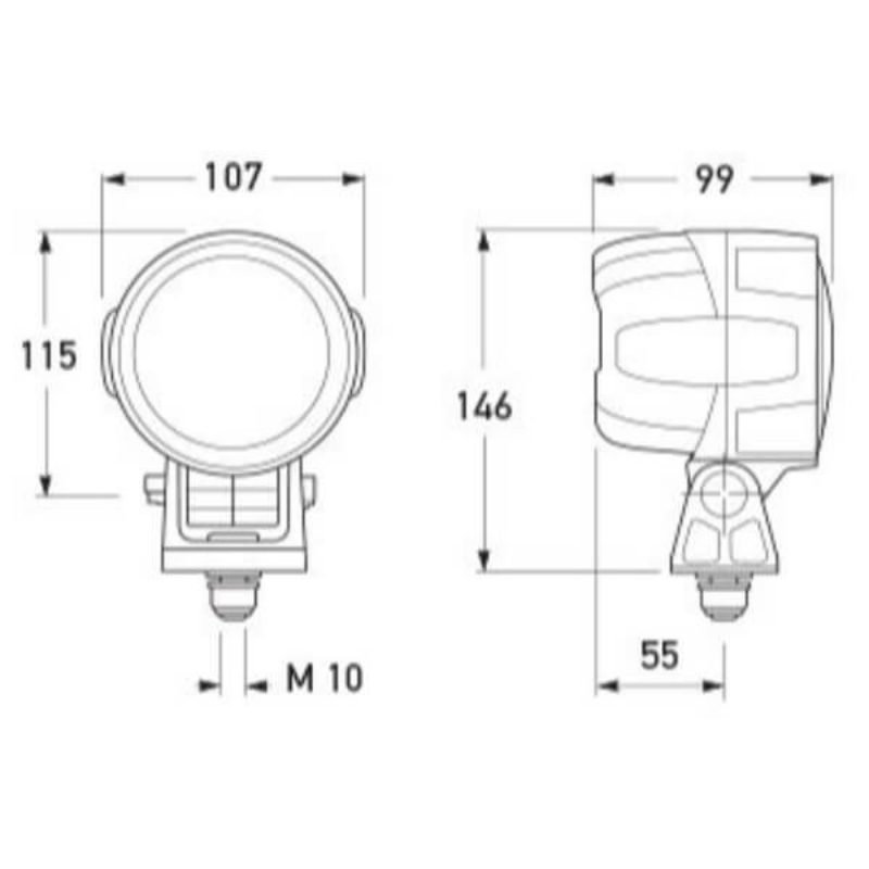 "Hella Module 90 LED Gen 4 Work Lamp: 9-33V Close Range Illumination"
