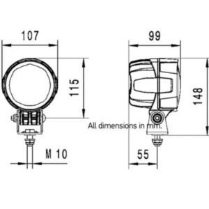 "Hella Module 90 LED Gen 4 Work Lamp: Long Range 9-33V Illumination"