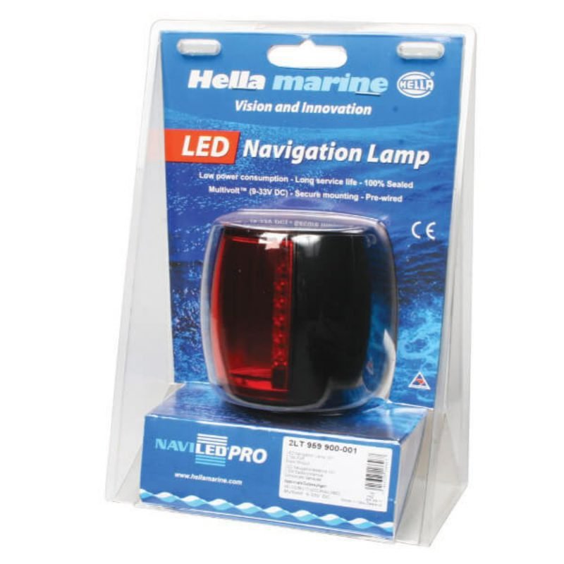 "Hella Naviled Pro 2Nm Port Black Shroud Navigation Lamp - Illuminate Your Path with Professional Navigation Lighting"