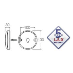 Narva 94320 9-33V L.E.D Rear Direction Indicator & Reverse Lamp w/ Red Stop/Tail Ring