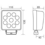 Venta Txl9526 9 Led 27W Square Work Lamp 60 Wide Flood Beam