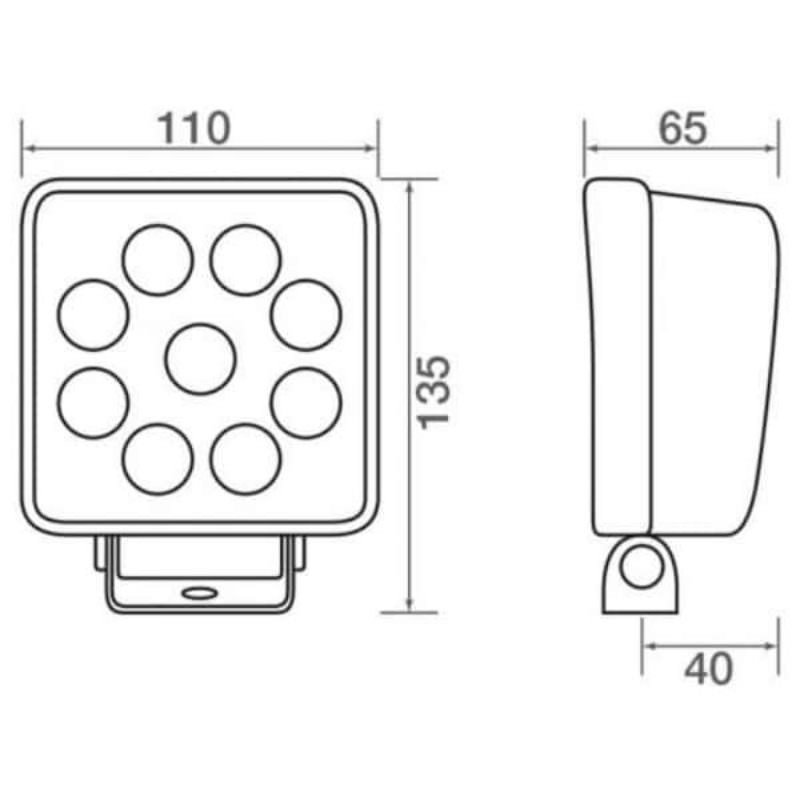 Venta Txl9526L 9 Led 27W Square Work Lamp 30 Narrow Flood Beam