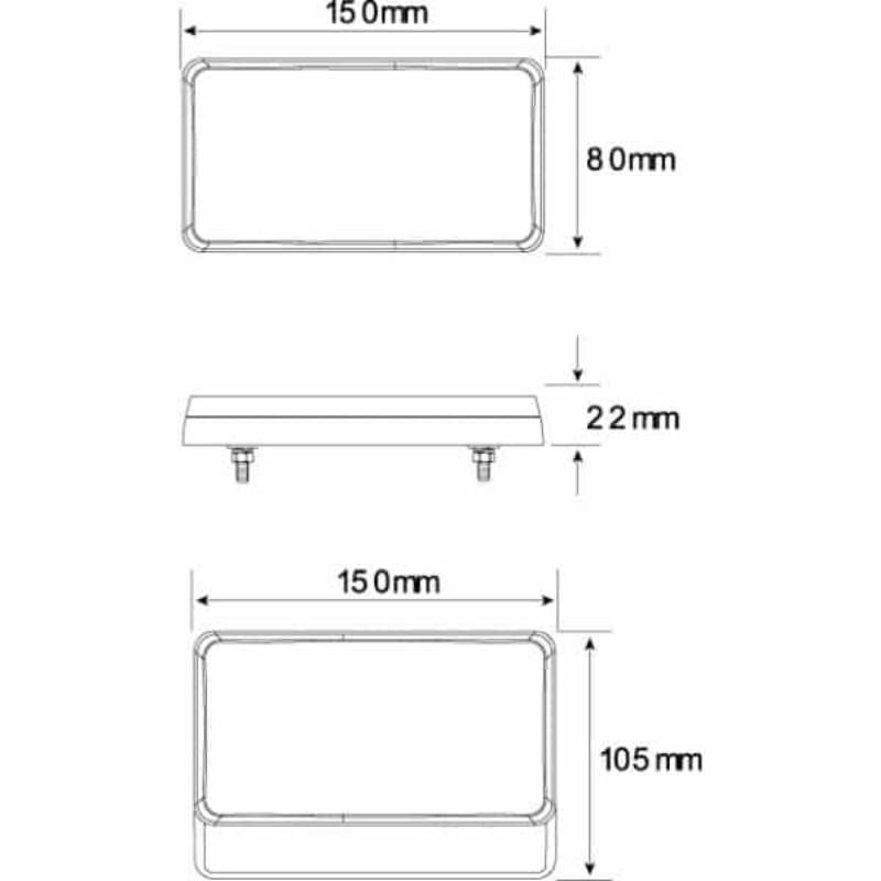 Led Autolamps 151Bar2 Stop/Tail/Indicator & Reflector Combination Lamp
