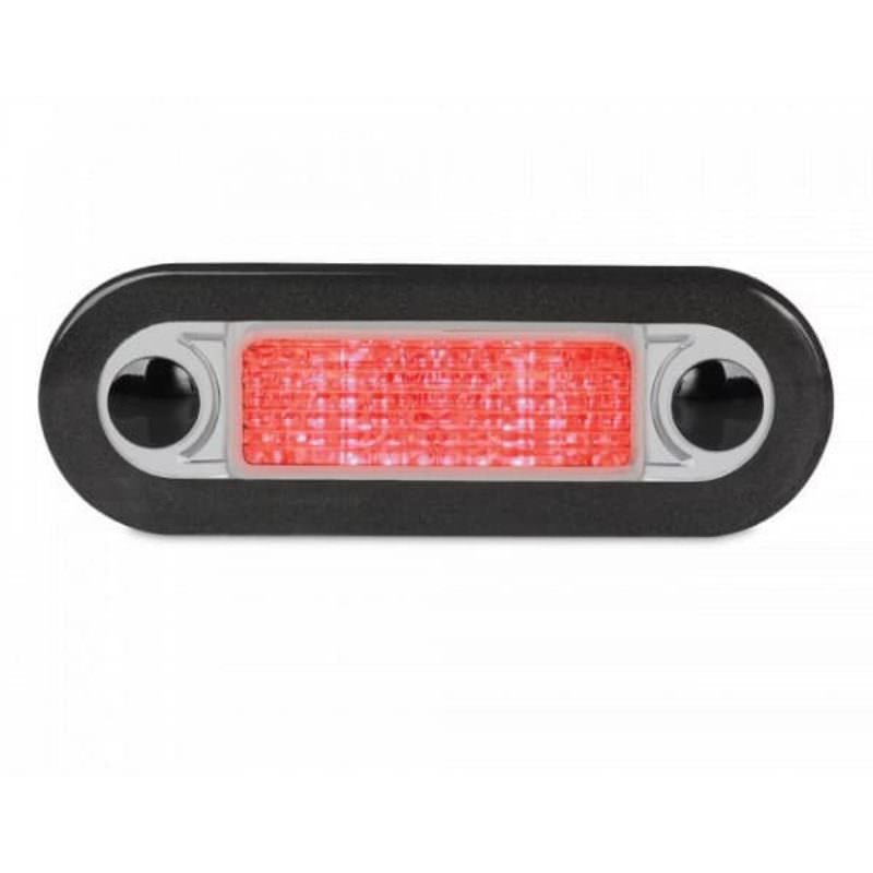 "Hella Red Rectangular Step Lamp with Wide Rim & Clear Lens"