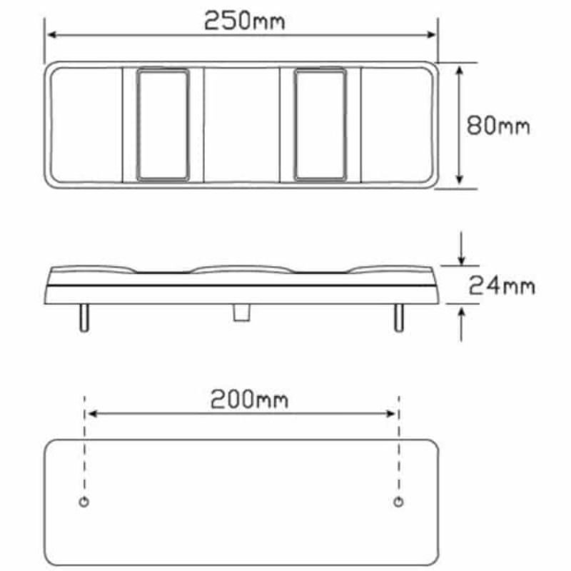 Led Autolamps 250Arwm Stop/Tail/Indicator/Reverse Combination Lamp