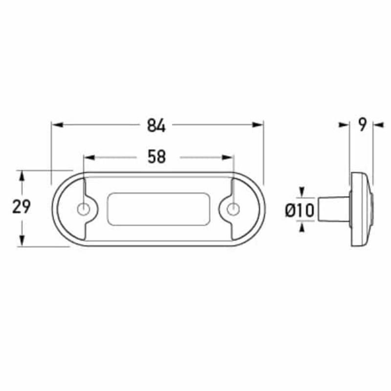 "Hella Duraled Flush Mount Rear Position/End Outline Lamp - Brighten Your Vehicle's Rear View!"