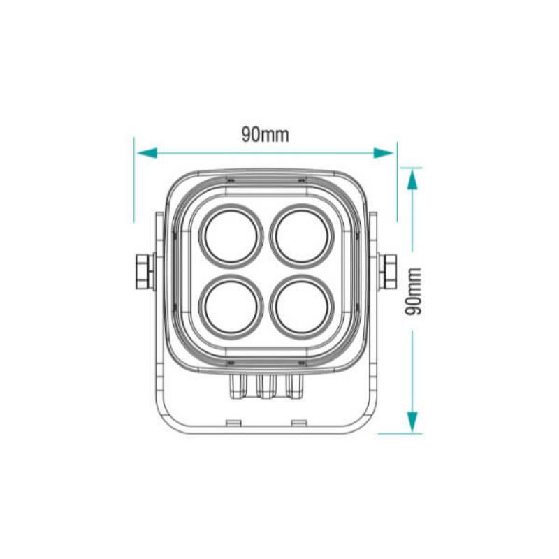 Blacktips 4 Led Work-light 60 Degree Flood Beam Blacktips 4 Led Work-light 60 Degree Flood Beam
