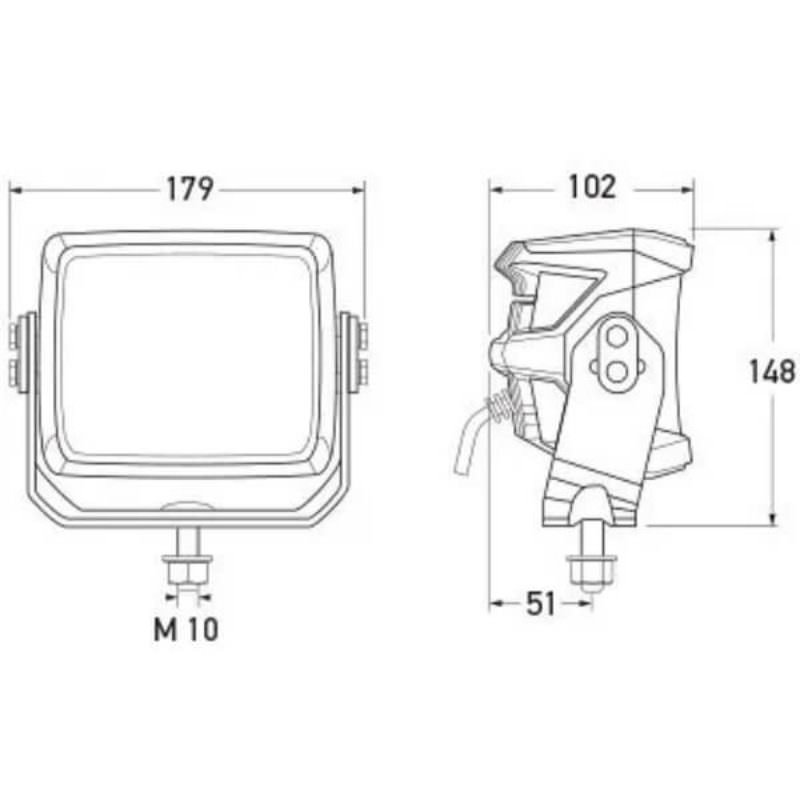 "Hella RokLUME 380 LED Work Lamp: Close Range Heavy Duty Illumination"