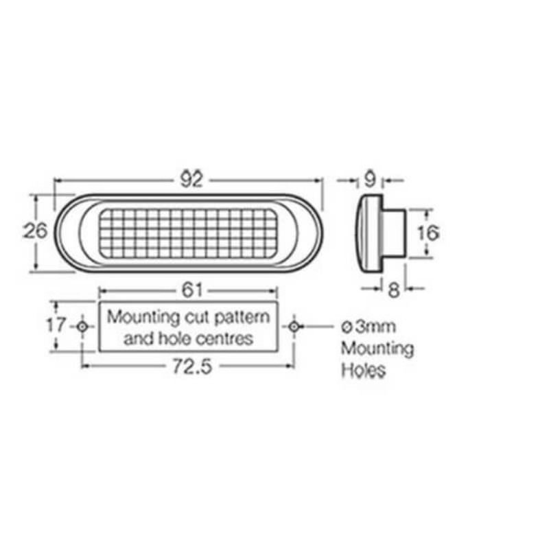 Amber Narva 90824 10-30 Volt L.E.D Front End Outline Marker Lamp - Illuminate Your Vehicle!