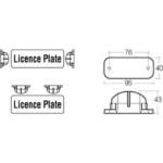 "Narva 91680 9-33V 3 L.E.D Licence Plate Lamp in Low Profile Black Housing & 0.5M Cable"
