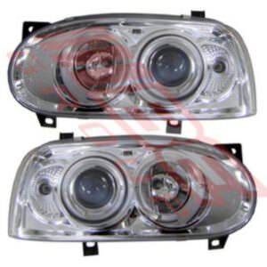 Vw Golf Mk3 1H 1991 To 1998 9522094-83PG Headlamp Set Left & Right Hand Projector Chromed
